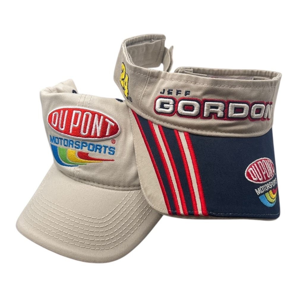 Lot of 2‎ #24 Jeff Gordon Du Pont Motorsports Nascar Racing Visor & Hat